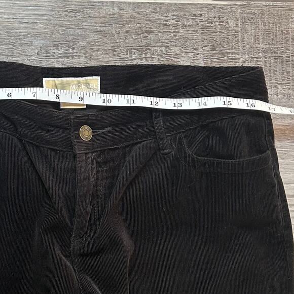Vtg Y2K Michael Kors Black Corduroy Flare Pants Studded Pocket Low Rise 10P - Picture 7 of 9